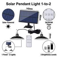Lámpara de Techo Solar Yuntu, Impermeable IP65, para Jardín y Dormitorio, LED con Control Remoto, Ángulo de Haz de 360°
