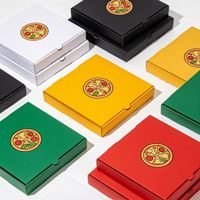 Boîte à pizza en papier Zicpole personnalisée, lot de 3 mini-boîtes à pizza à 3 compartiments avec emplacement pour coupelle de sauce, collection d'emballages alimentaires pour pizza à emporter