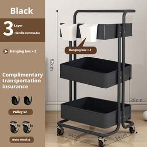 सौंदर्य उपकरण एकत्र करने वाले सैलून ट्रॉली 3-स्तरीय धातु मोबाइल भंडारण अलमारियों के साथ रोलिंग भंडारण ट्रॉली कार्ट्स - Product Image 4