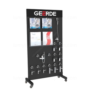 Expositor Metálico para Artículos de Baño con Ganchos y Ruedas para Ducha, Grifo, Accesorios de Baño, Expositor de Pie para Exhibición - Product Image 2