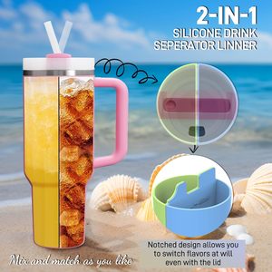 Nouveaux séparateurs de tasses 2-en-1 pour gobelet de 40 oz, doublure en silicone pour deux boissons compatible avec les gobelets de 40 oz - Product Image 3