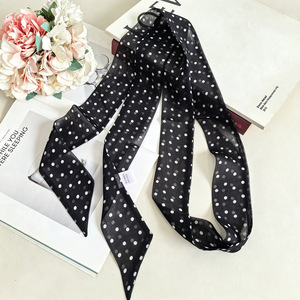 Pañuelo de seda fino con estampado de lunares, cinta decorativa para el cuello, cinturón, banda larga de moda, transpirable para el verano, venta al por mayor - Product Image 6