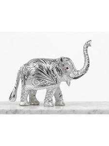 Elegante Figura Decorativa de Elefante Plateada para Decoración del Hogar, Escultura Animal Decorativa Tradicional para Sala de Estar, Artesanía en Metal - Product Image 2