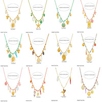 Collar de Cadena de Acero Inoxidable Chapado en Oro de la Serie Ocean Element, con Estrella de Mar, Tortuga, Concha, Perla y Vida Marina