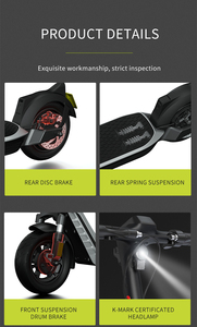 Scooter Eléctrico Plegable Todoterreno de 1000w, Doble Motor, para Adultos, E H20, Batería Recargable de 36v, Plegable - Product Image 5