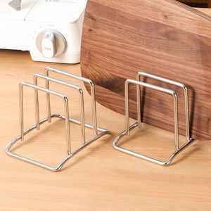 Moderno Soporte de Acero Inoxidable <span class=keywords><strong>para</strong></span> Tabla de Cortar, Tipo Vertical, de Dos Niveles, Portátil, Móvil, Sin Instalación - Product Image 4