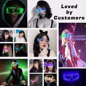 Lunettes LED RGB sans cadre colorées avec mode automatique pour les événements festifs - Lunettes LED de style <span class=keywords><strong>cyborg</strong></span> - Product Image 4