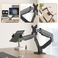 Support double écran pour ordinateur portable MQ, bras rotatif réglable, rehausseur de bureau sans perçage, support pour ordinateur pour poste de travail