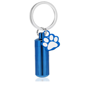 Cylindre chat chien crémation urne porte-clés souvenir cercueils et urnes pour animaux de compagnie souvenirs funéraire Animaux pendentif bijoux pour cendres - Product Image 5