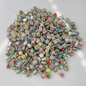 All'ingrosso Charms di miscelazione colore casuale italia, accessori per moduli casuali in acciaio inox 304, 9mm bracciale <span class=keywords><strong>Charm</strong></span> italiano - Product Image 6