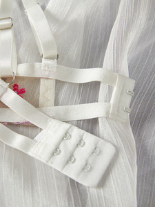 Wholesale Floral Embroidery Lace Lingerie <b>Set</b> <b>Sexy</b> Sheer Mesh Underwire Bra and Thong Panties <b>Set</b> 2 Piece Romantic Intimates <b>Set</b> - Product Image 6