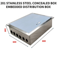 Caja de distribución de acero inoxidable para exteriores, caja oculta empotrada de baja tensión, caja oculta de acero inoxidable de 110V