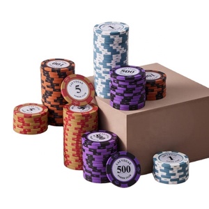Jetons de poker professionnels en argile lestés, en gros d'usine, pour jeux de casino et de Baccarat - Product Image 1