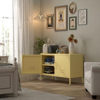 Armoires métalliques modernes réglables en acier inoxydable avec portes, pour hôtels et hôpitaux, meuble de rangement TV latéral pour chambre à coucher, jaune
