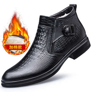 Factory Wholesale High Quality Winter Genuine Leather Shoes for <strong>Men</strong> <strong>Black</strong> <strong>Boots</strong> Ankle <strong>Boots</strong> - Product Image 2
