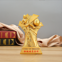 Trophée de champion de trophée de football de galvanoplastie de résine avec le trophée de tireur du meilleur joueur créatif peut être utilisé comme cadeau souvenir