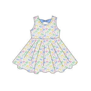 Vestido de Verano sin Mangas para Niñas, Diseño Floral, Estilo A-Line, con Lazos, Venta al Por Mayor, Personalizado ODM - Product Image 6