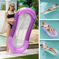 Fauteuil flottant gonflable OEM/ODM avec accoudoirs en filet, dossier pliable dégradé, pour enfants et adultes, en PVC