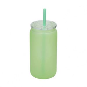 Gobelet Mason en PC de 16 oz avec paille, dégradé de couleurs, anti-chute, protection de l'environnement, pour la maison et les cafés, cadeau pour voiture, vente en gros transfrontalière - Product Image 4