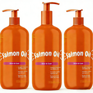 תוסף נוזלי של שמן סלמון לחיות מחמד - חתולים וכלבים - תמיכה חיסונית, מפרקים, עיכול, עשיר בחלבון, ללא דגנים |   בקבוקים לספיגה מהירה - Product Image 1