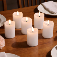 Velas LED sin Llama con Pilares de Cera Real, Luz de Vela LED a Pilas para Navidad, Venta Caliente, Tamaño y Color Personalizados