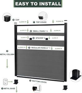 Valla <span class=keywords><strong>de</strong></span> privacidad <span class=keywords><strong>de</strong></span> 6 pies con 1 poste para exteriores, pantalla <span class=keywords><strong>de</strong></span> barrera decorativa para jardín, patio, césped - Product Image 2