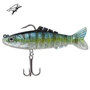 活乌鱼诱饵鲈鱼Barramundi Mulloway 8段软塑料诱饵关节钓鱼诱饵 - Product Image 2