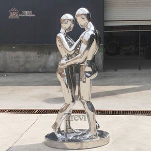 TREVI Büyük Paslanmaz Çelik Aşk Çifti Heykelleri Modern Dış Mekan Dekorasyonu İçin - Product Image 4