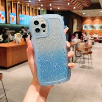 Classique fille Style grande vague bord dégradé couleur paillettes papier souple TPU étui de téléphone portable pour Redmi Note 9 10 11 11T 12 Pro Plus
