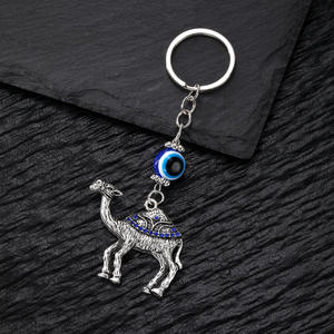 2025 Trendy Ethnic Style Turkish Blue Evil Eye Rhinestone Butterfly Camel Elephant <strong>Owl</strong> Fish Mermaid Pendant <strong>Keychain</strong> Key Ring - Product Image 4