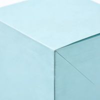 Boîtes en papier kraft bleu carrées de petite taille personnalisées, parfaites pour contenir des pâtisseries, des macarons, des biscuits, des cupcakes et des mini-mousses