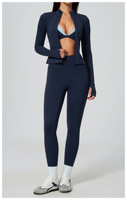 Ensemble de sport 3 pièces pour femme, haute élasticité, respirant, séchage rapide, doux, pour la gym, le fitness, les activités de plein air, color block