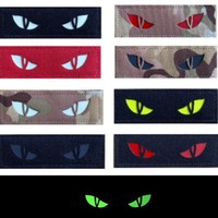 Cat Eye IR Badge Entusiasta al aire libre Personalidad Moral Gancho y bucle Parches de ojo de gato