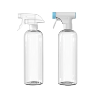 Botol Semprot Kaca Bulat Boston Mewah 500ml 16oz Kosong untuk Keperluan Rumah Tangga dengan Trigger Sprayer dan Kotak
