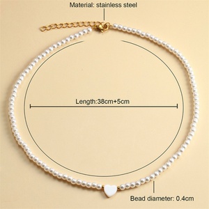 Luxury Vintage Elegant Women Jewelry Necklace Pearl <b>Chain</b> Necklace Shell Heart Pendant Necklace - Product Image 5