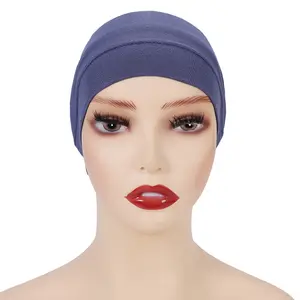 2023 vente chaude femmes musulmanes arabe écharpe bonnet multifonctionnel couleur unie intérieur Hijab Cap