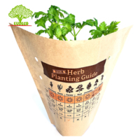 Manchons en papier kraft BOPP pour fleurs de pot d'herbes de légumes de fruits