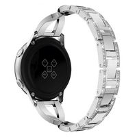 Bracelet de montre en métal pour femmes, 20mm 22mm, type X, diamant, strass, pour Samsung Galaxy Watch 3, bande 41mm 45mm Active 2 1 46mm 42mm