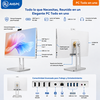PC de Escritorio Todo en Uno DK238-DK270-F de 23.8/27 Pulgadas, Pantalla IPS, Cámara Emergente, Soporte de Pared VESA de Liberación Rápida, Mini-ITX, EU/AU, SSD, 12 Núcleos