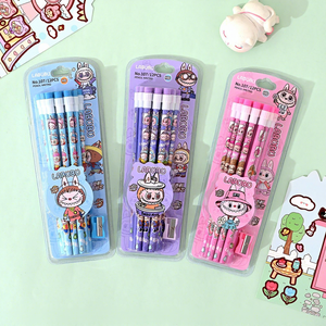Juego de 12 Lápices de Madera HB con Borrador Grande Creativo de Dibujos Animados Multicolor, Temática K-POP Demon Slayer Girl Group, Superventas Transfronterizo - Product Image 2