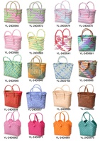 Offre Spéciale à la mode PP tissé sac étanche léger durable panier à main pour voyage plage supermarché fête de mariage
