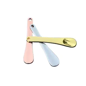 Metal Curved Face Cream Mixing Stick Gold Small Makeup Mask Scoop Spoon Mini Cosmetic Spatula