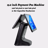 Manufaktur ODM OEM Murah Sistem POS All in One 15.6+13.3 Inch Layar Sentuh  Terminal POS Laris untuk Supermarket Ritel