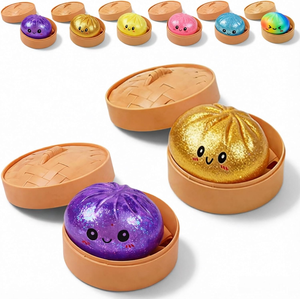 CZFIT Dumpling Stress <b>Balls</b> Fidget Sensory Squeeze Dough <b>Ball</b> Stress Relief Hand Toy Bun Food Steamer Stretchy Adults TPR - Product Image 5