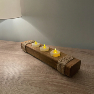 Rustic Wooden <b>Tea</b> <b>Light</b> Holder - Product Image 1