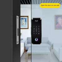Serrure de porte en verre intelligente Glomarket pour bureau, avec empreinte digitale, carte, mot de passe, déverrouillage à distance, Tuya WiFi
