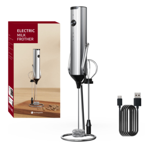 Fouet double couche avec 3 vitesses de précision-Têtes en acier inoxydable de qualité alimentaire pour une consistance de mousse parfaite <span class=keywords><strong>Mousseur</strong></span> à lait - Product Image 2