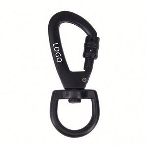Custom Logo Aluminum Swivel Carabiner <b>Clip</b> Rotating D Ring Keychain Snap <b>Hook</b> for Promotional Activities - Product Image 1