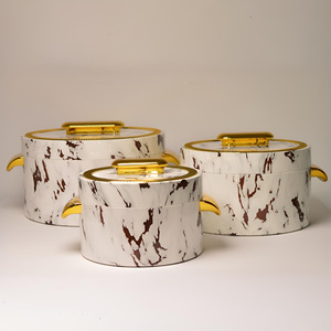 Contenedor de Alimentos Aislado con Tapa, Revestimiento Interior de Acero Inoxidable, 1L 2L 3.5L, Asa Dorada, Forma Cilíndrica - Product Image 1