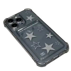 Kore INS şeffaf yıldız telefon kılıfı IPhone 13 için fotoğraf koyabilirsiniz 14 11 12 Pro XS Max X XR Punk moda darbeye yumuşak kılıf